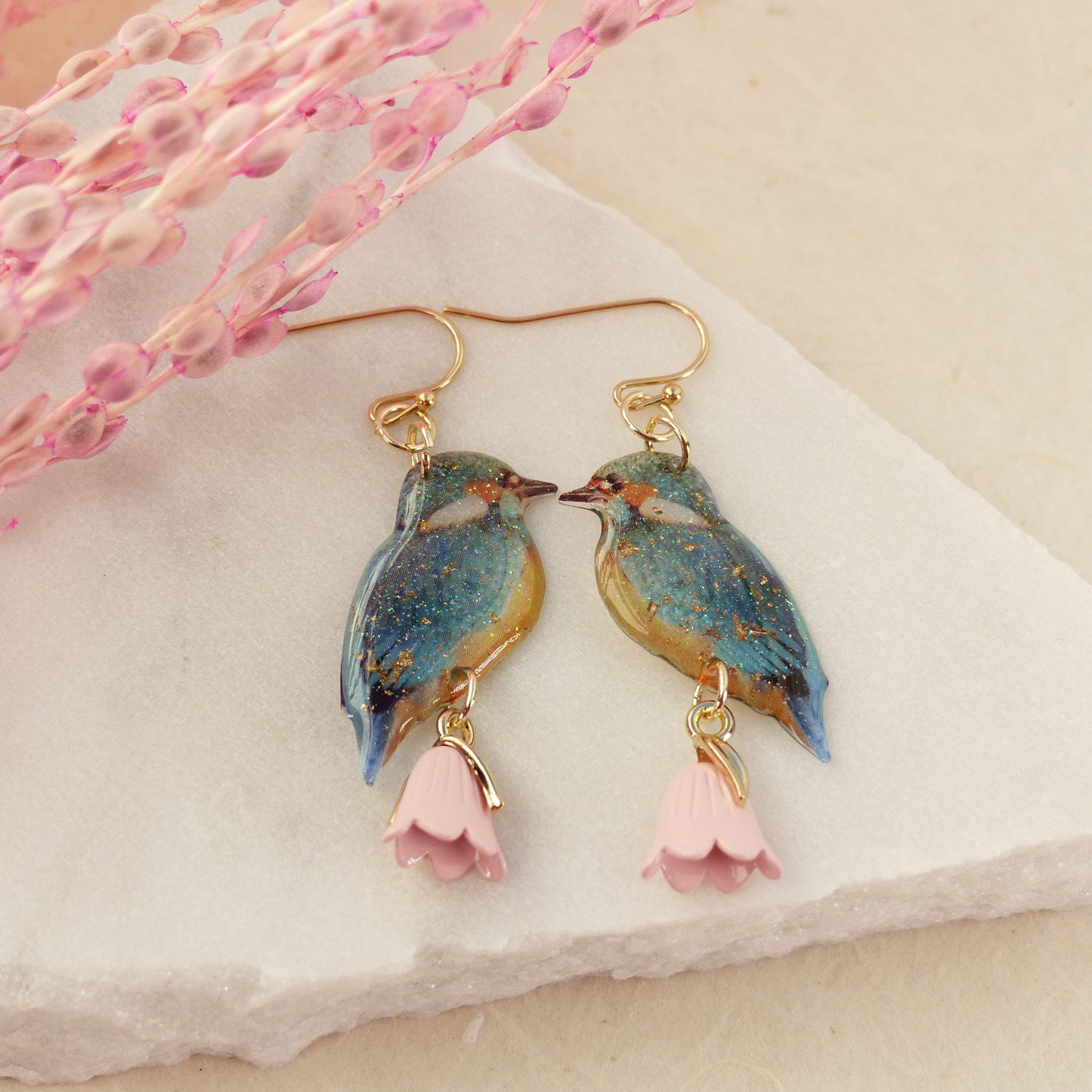 Zarte Eisvogel-Ohrringe