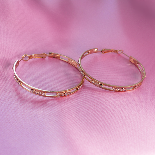 Goldene Y2K Creolen mit Strass