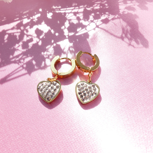 Romantische Herz-Anhänger mit Zirkonsteinen aus Edelstahl