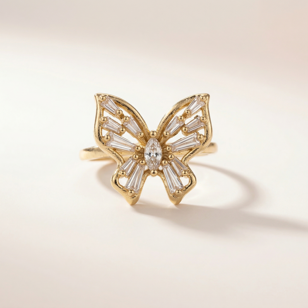 Funkelnder Schmetterling Ring