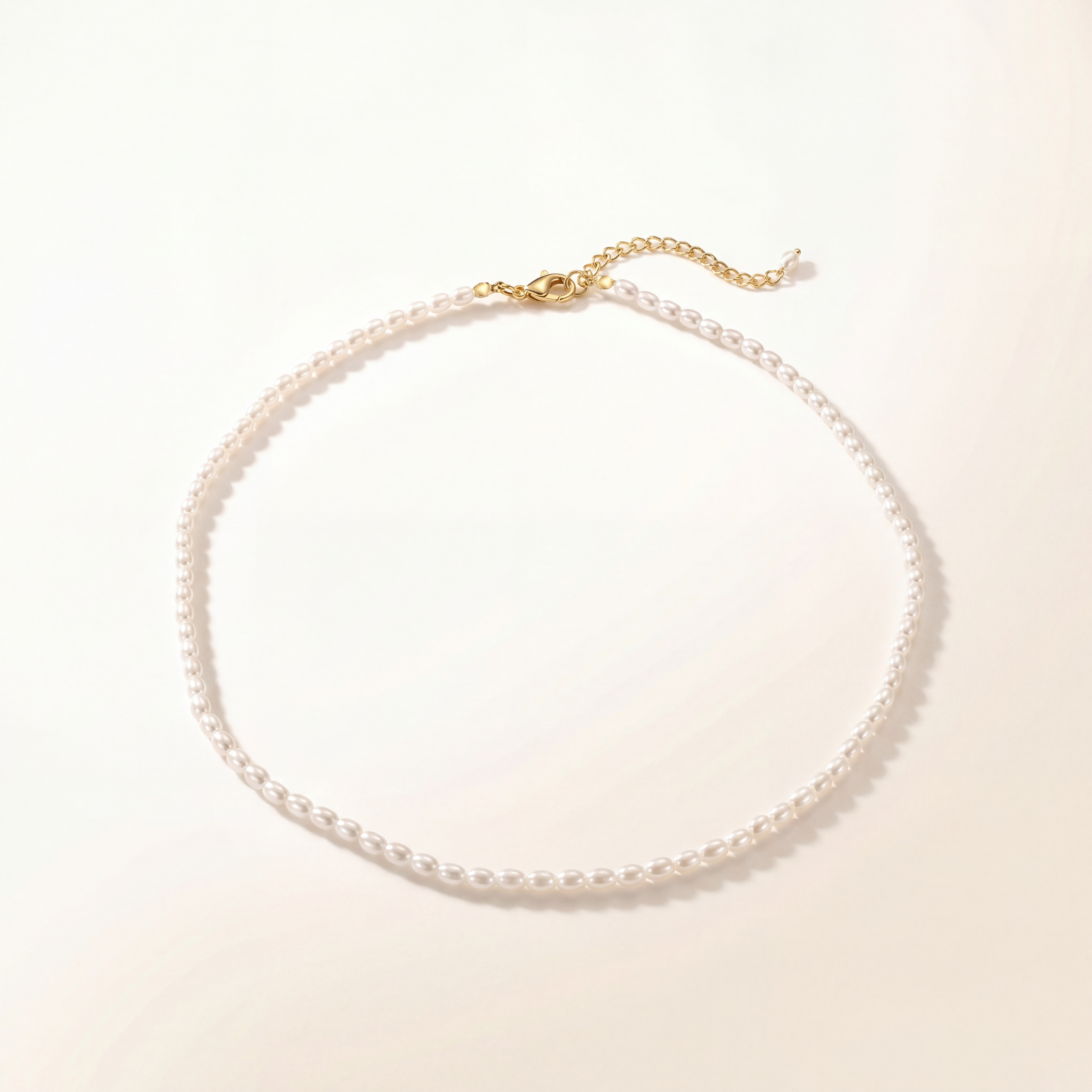 Weiße Perlenkette Choker
