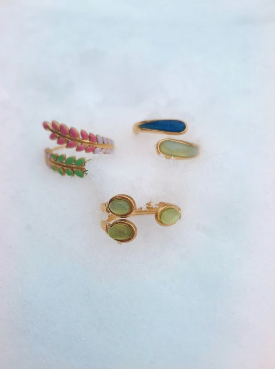 Mystic Green Cuff Ring