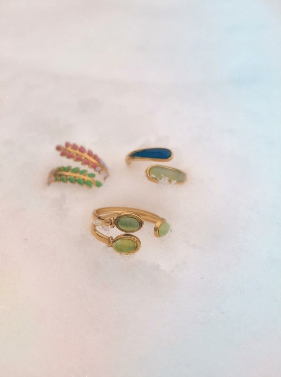 Mystic Green Cuff Ring