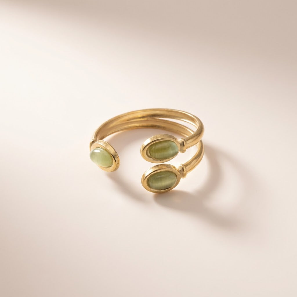 Mystic Green Cuff Ring