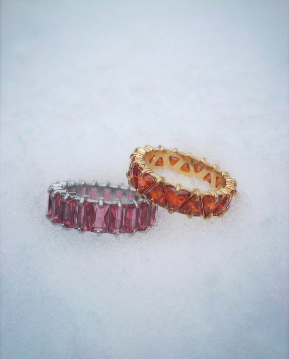 Strahlender Amberfarbener Eternity Ring