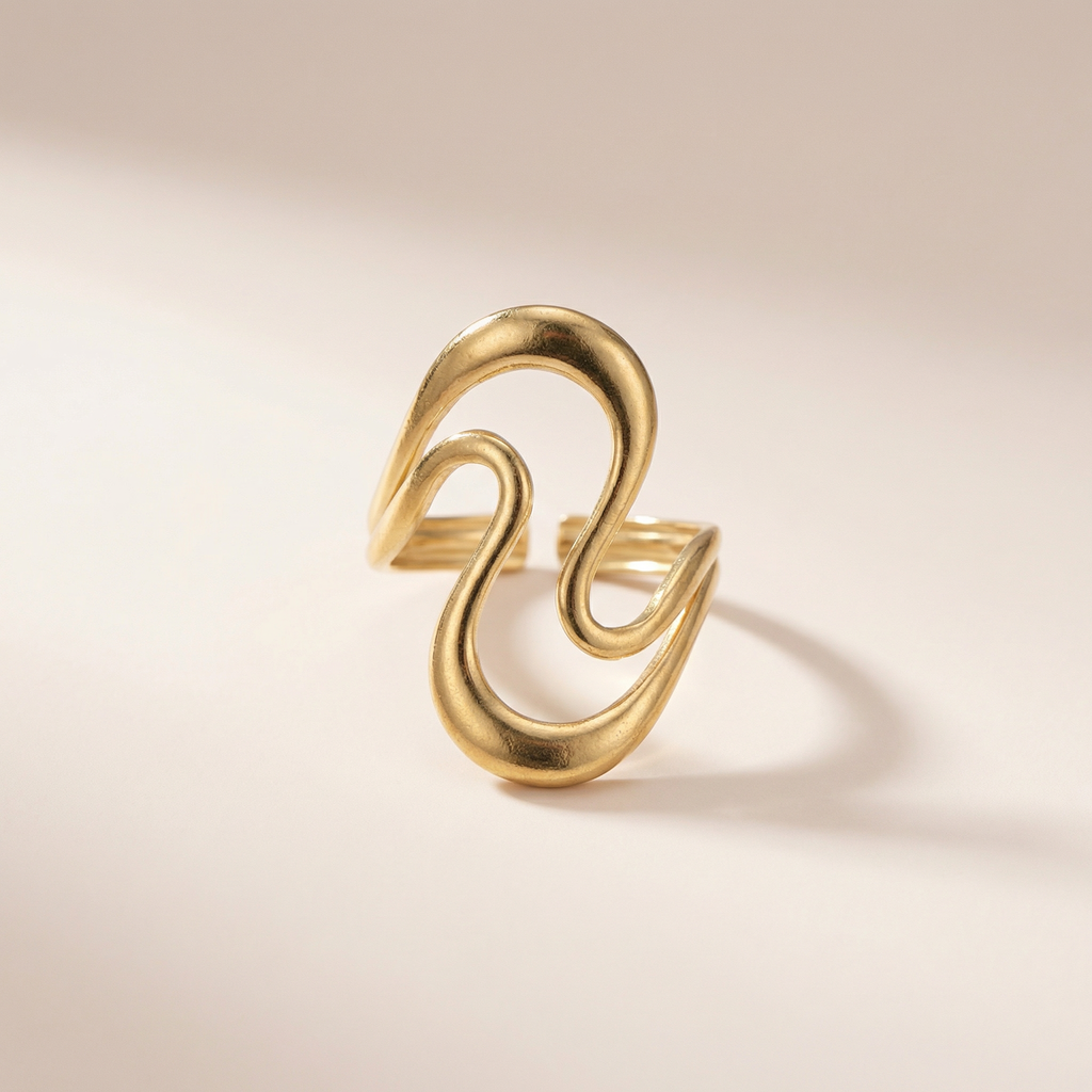 Geschwungene Doppelschleife Ring