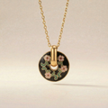 Floral Coin Emaille Kette