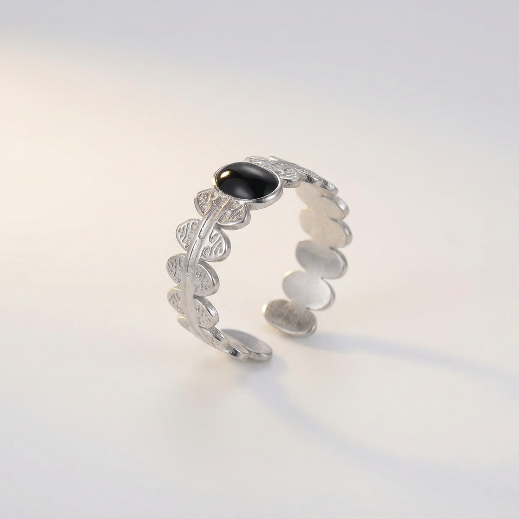 Schwarzer Oval Ring
