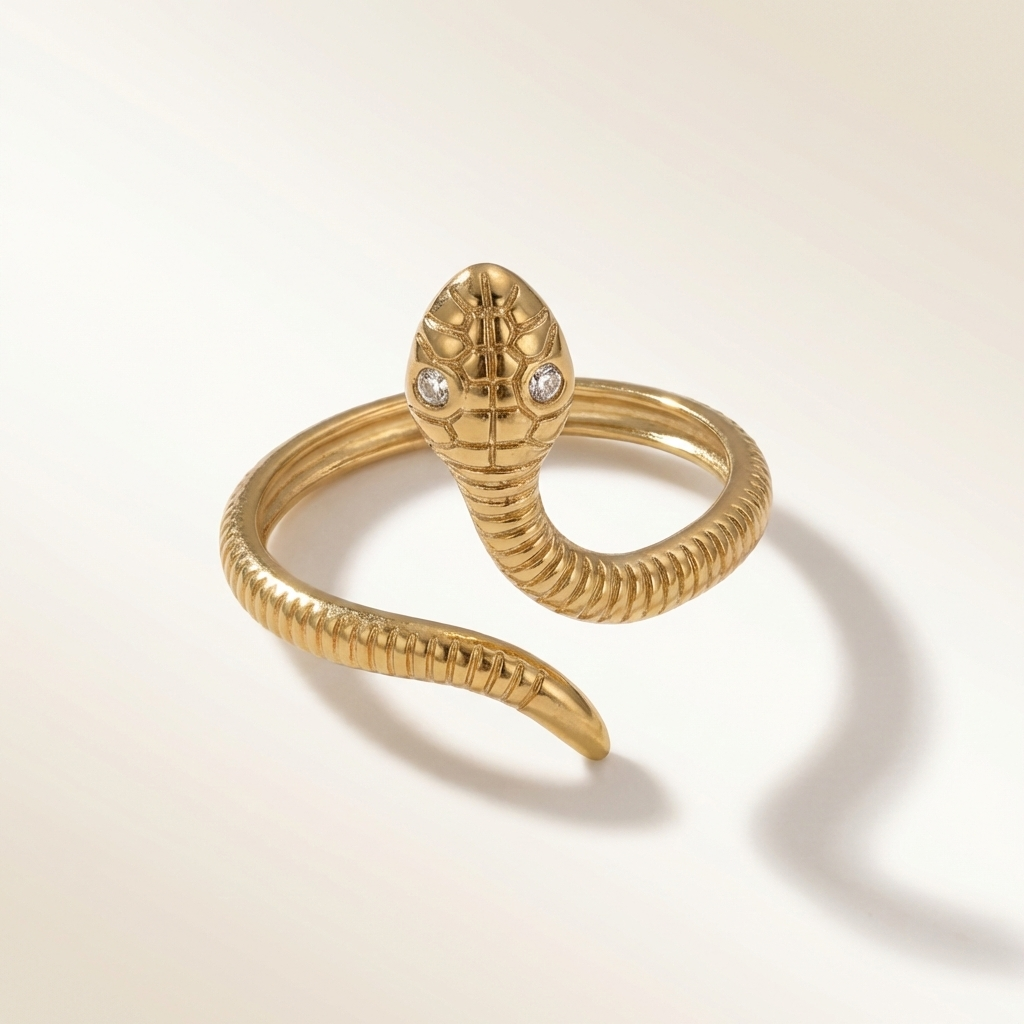 Schlange mit Funkelnden Augen Ring
