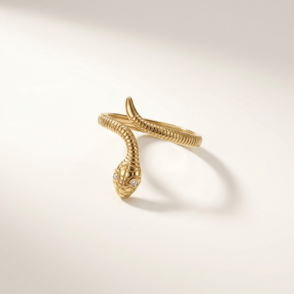 Schlange mit Funkelnden Augen Ring