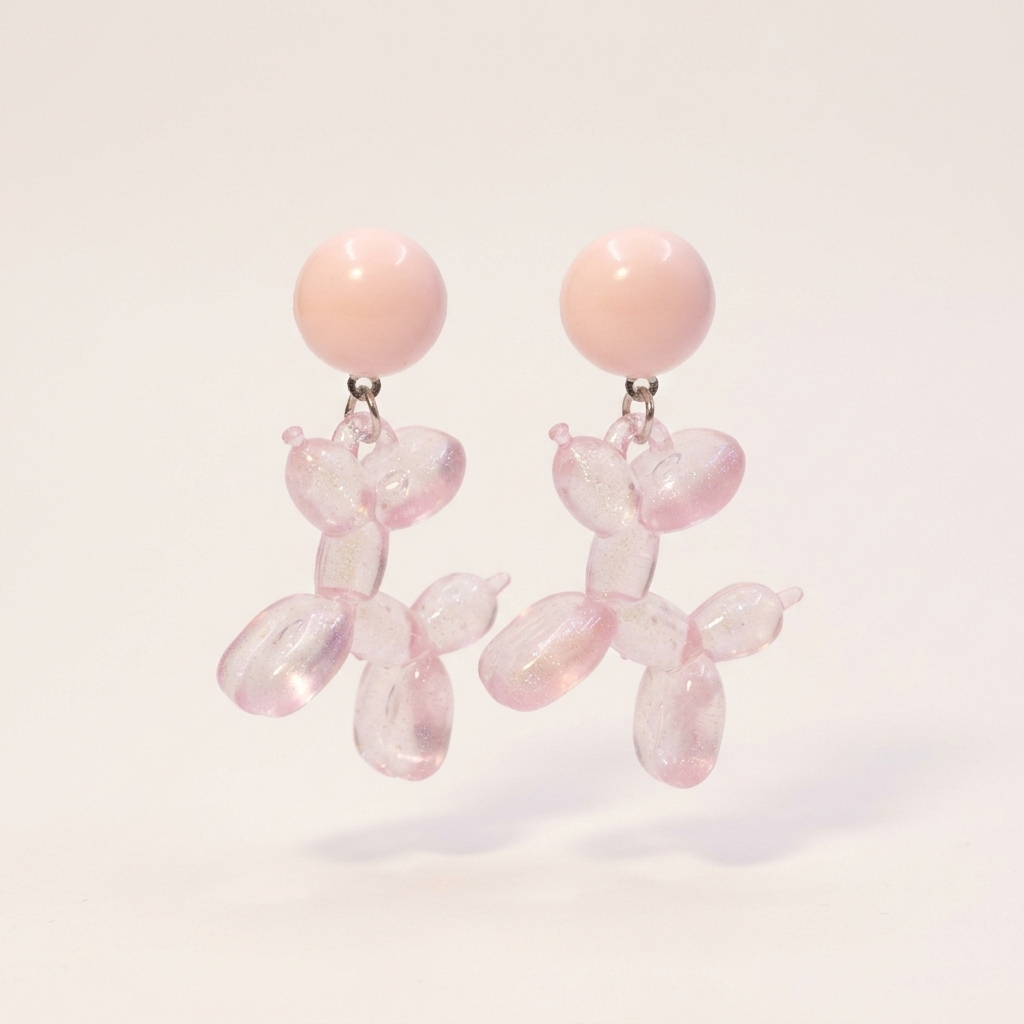 Rosa  Balloon Dog Ohrringe