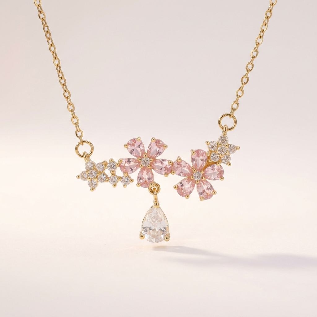 Sakura Glitzerblüten Kette