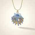 Blaue Emaille Muschel Kette