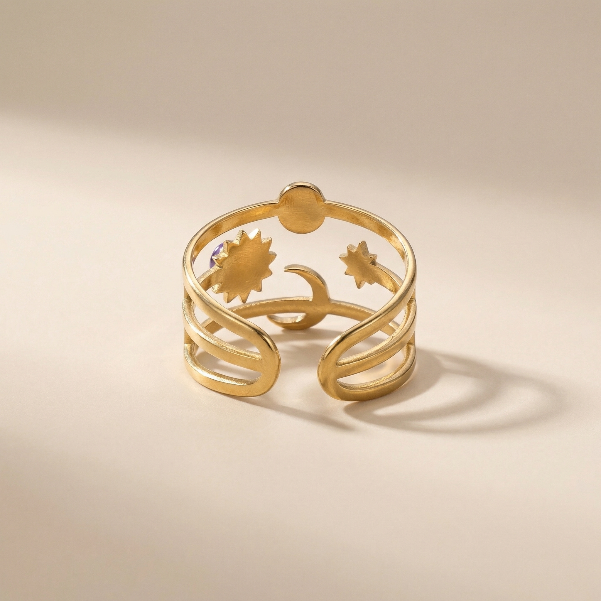 Sonne Mond Sterne Ring
