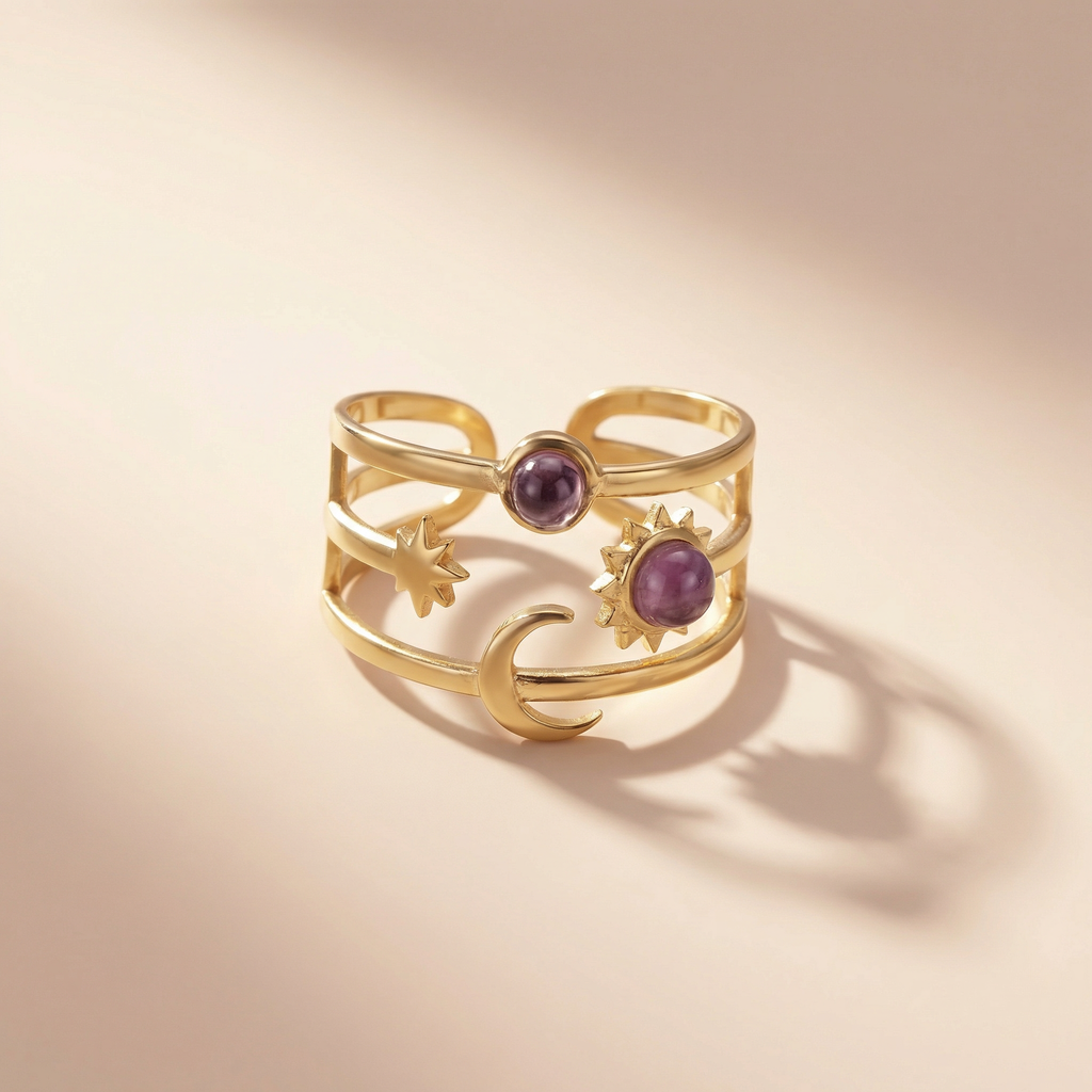 Sonne Mond Sterne Ring