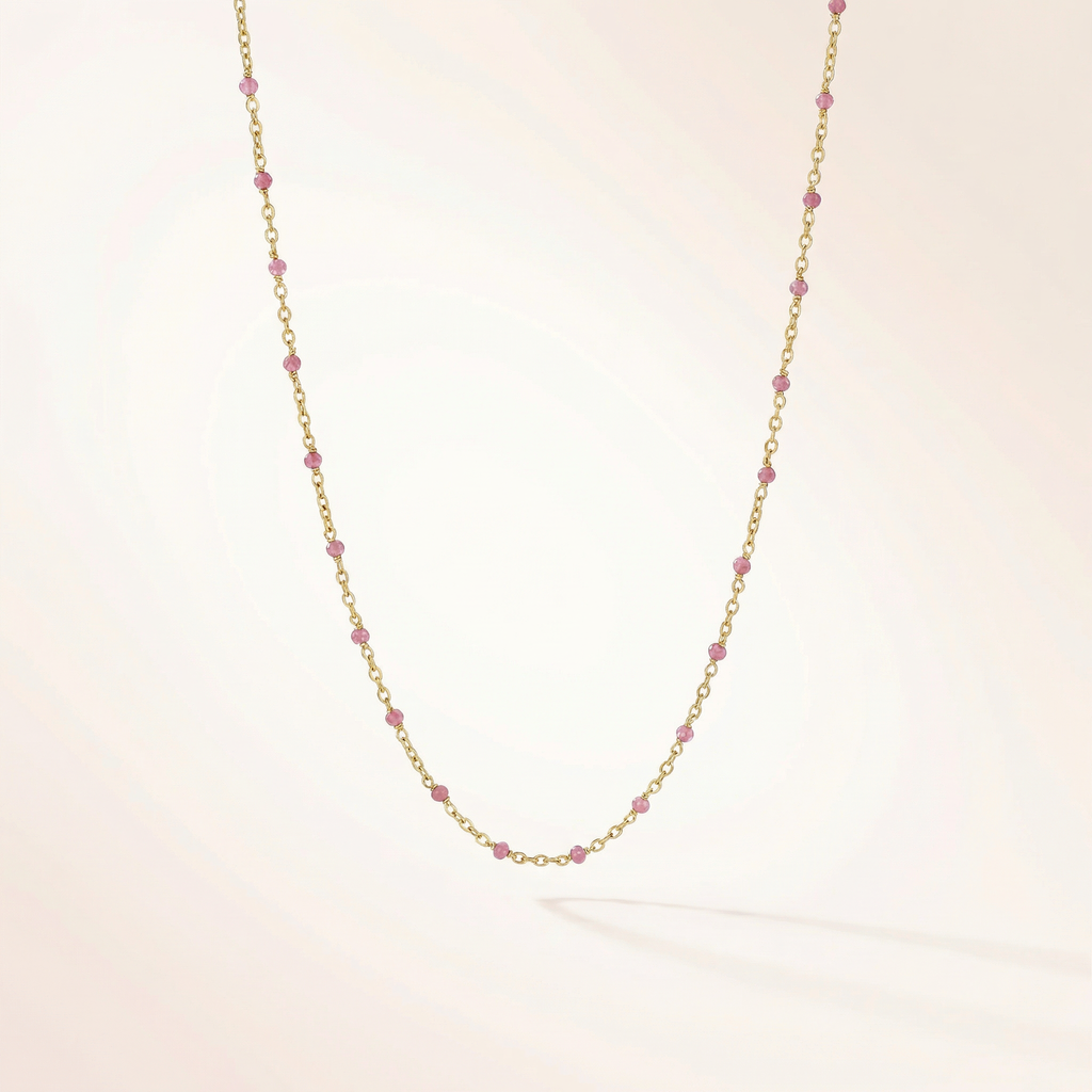 Kleine Rosa Perlen Kette