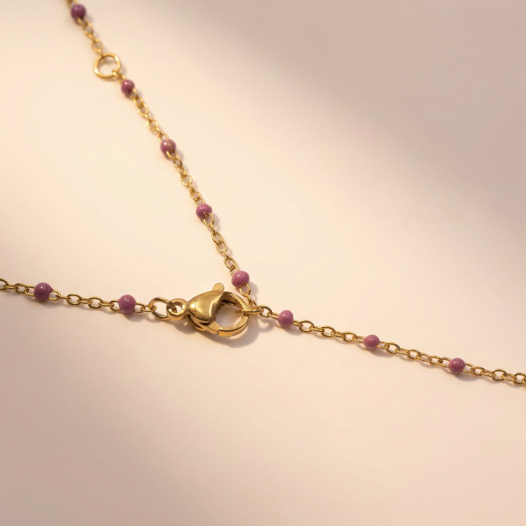 Kleine Rosa Perlen Kette
