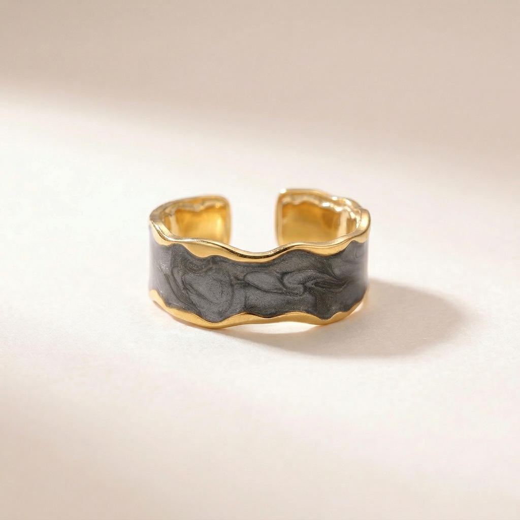 Blaue Emaille Ring
