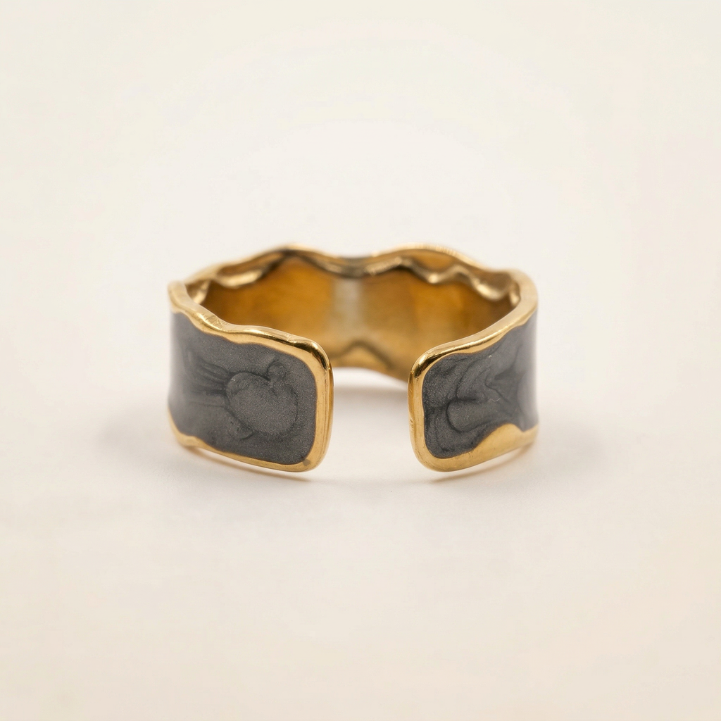Blaue Emaille Ring