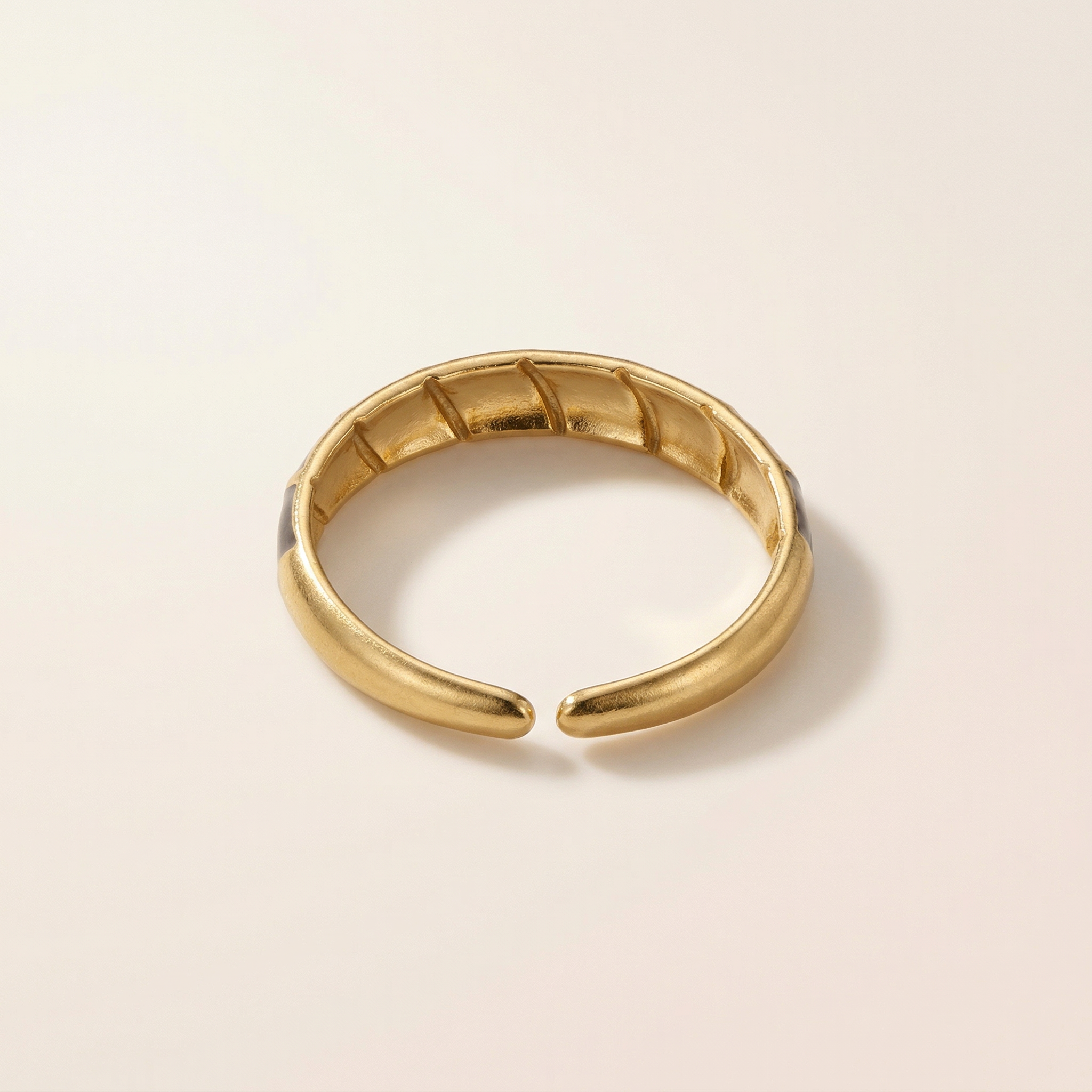 Schwarz Gold Gedrehter Ring