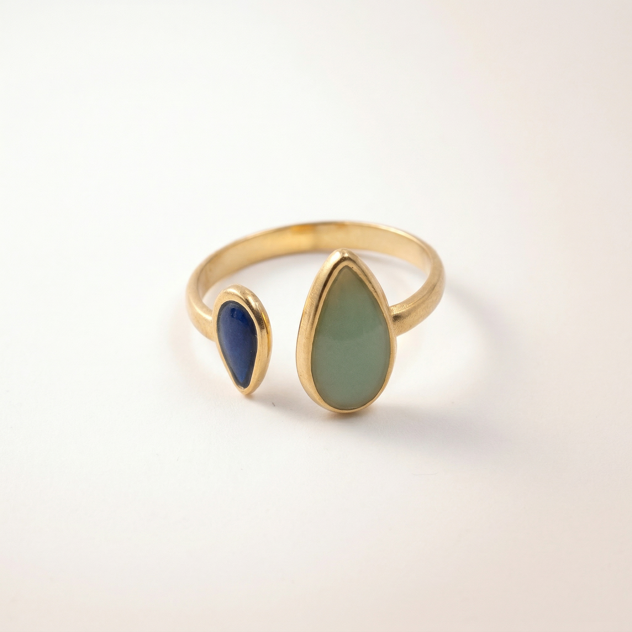 Grüner & Blauer Tropfen Ring