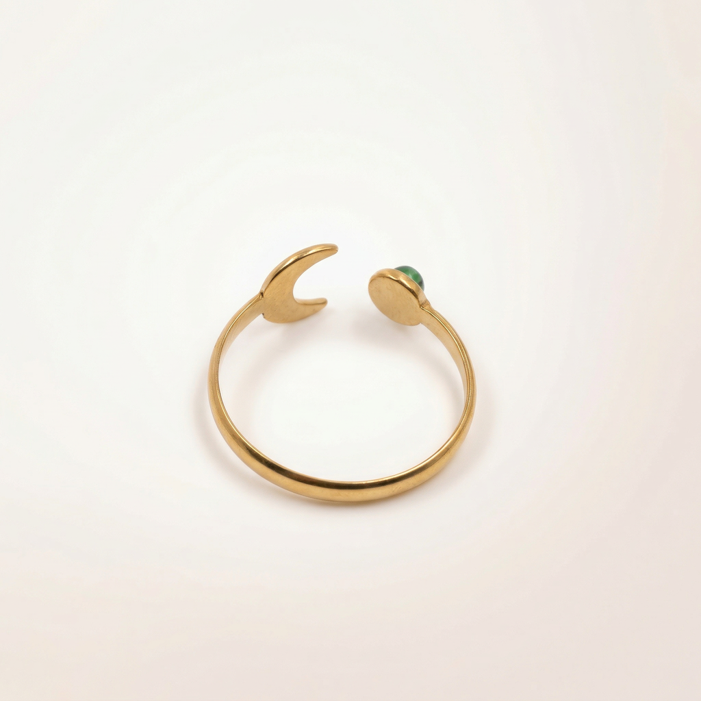 Halbmond mit Steinchen Ring
