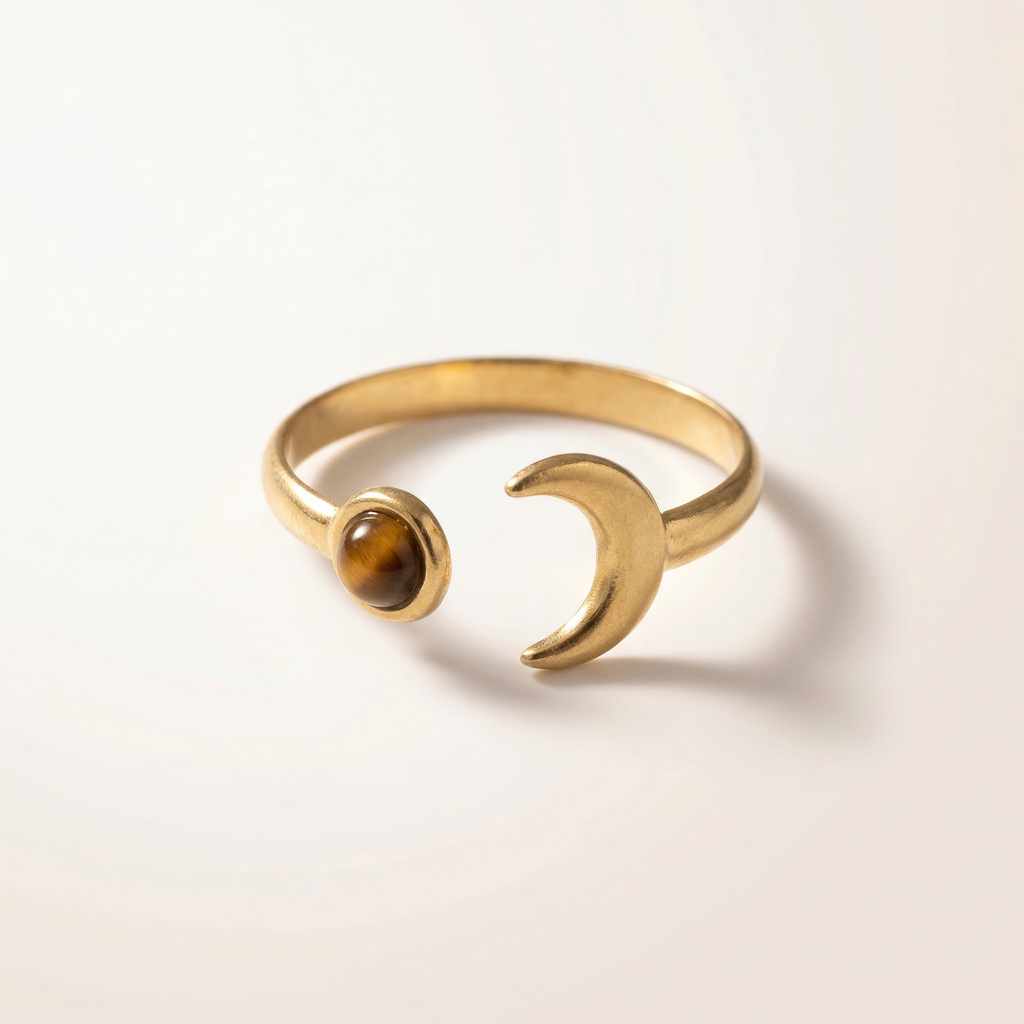 Halbmond mit Steinchen Ring