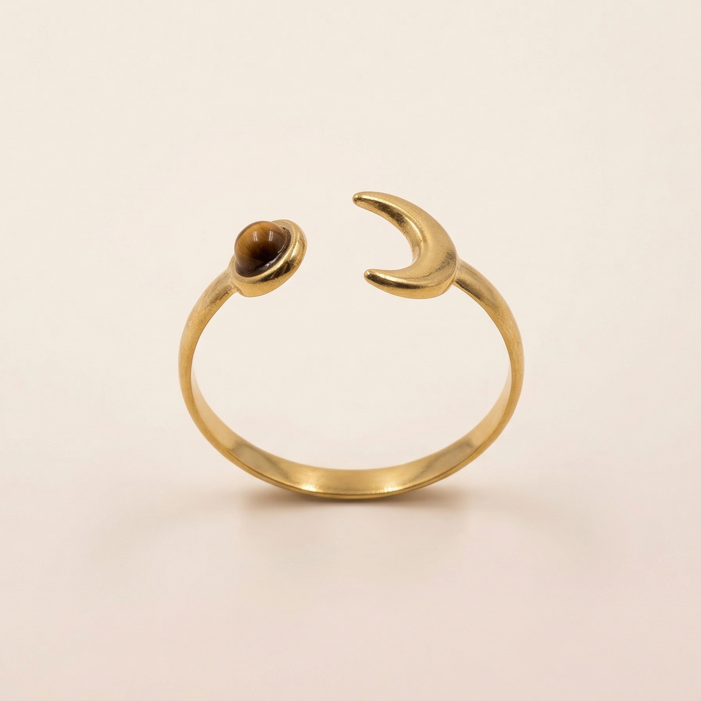 Halbmond mit Steinchen Ring