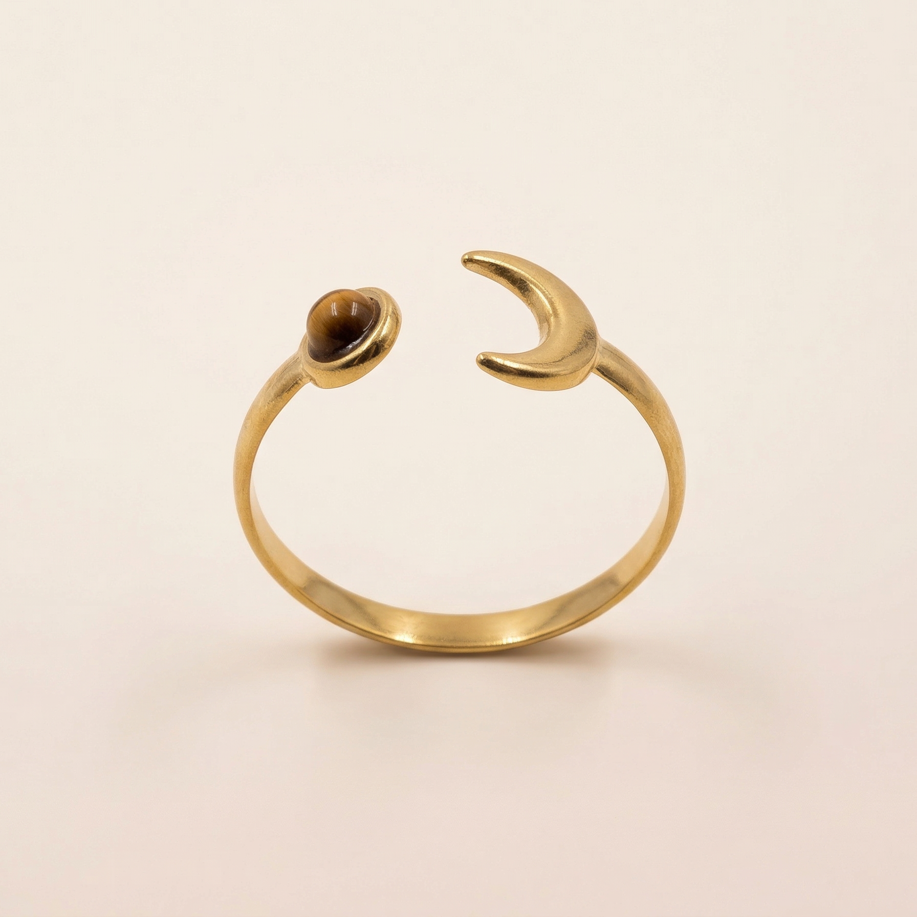Halbmond mit Steinchen Ring