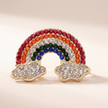 Regenbogen Strass Brosche