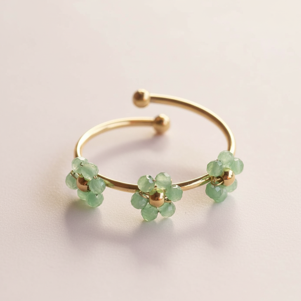 Perlenblumen Ring