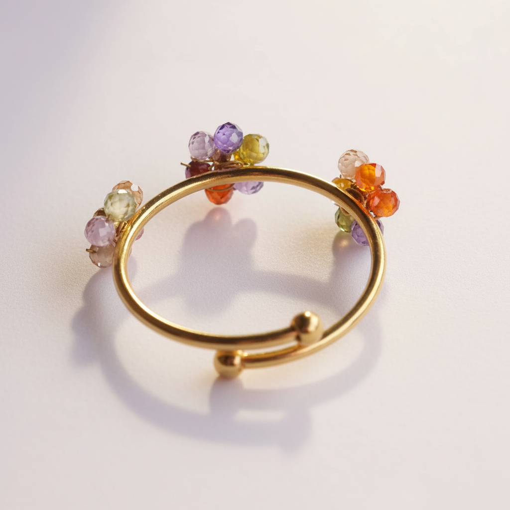 Perlenblumen Ring