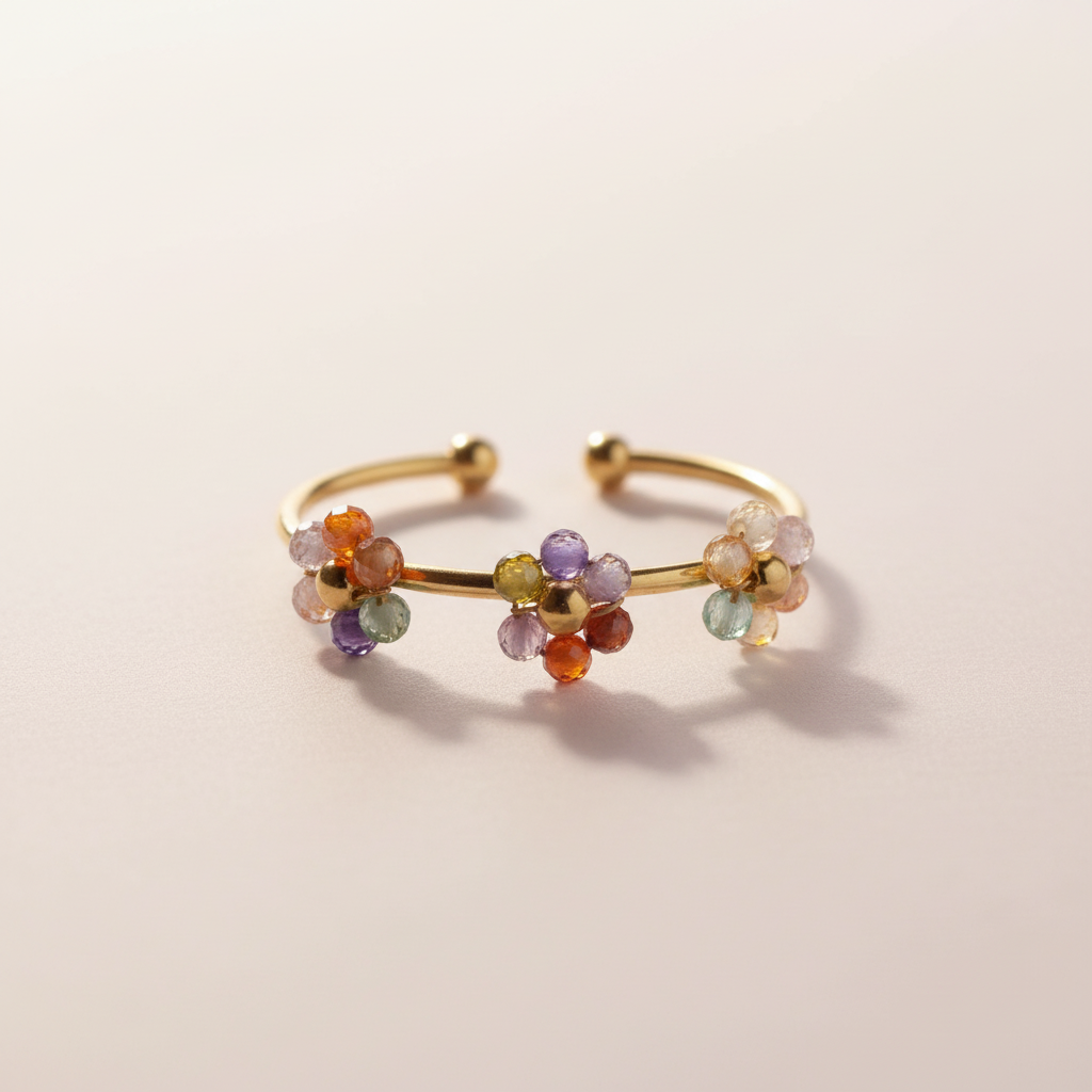 Perlenblumen Ring