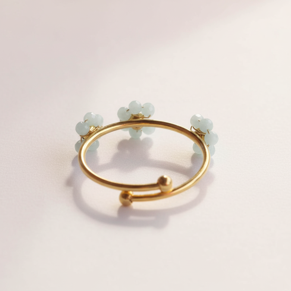 Perlenblumen Ring