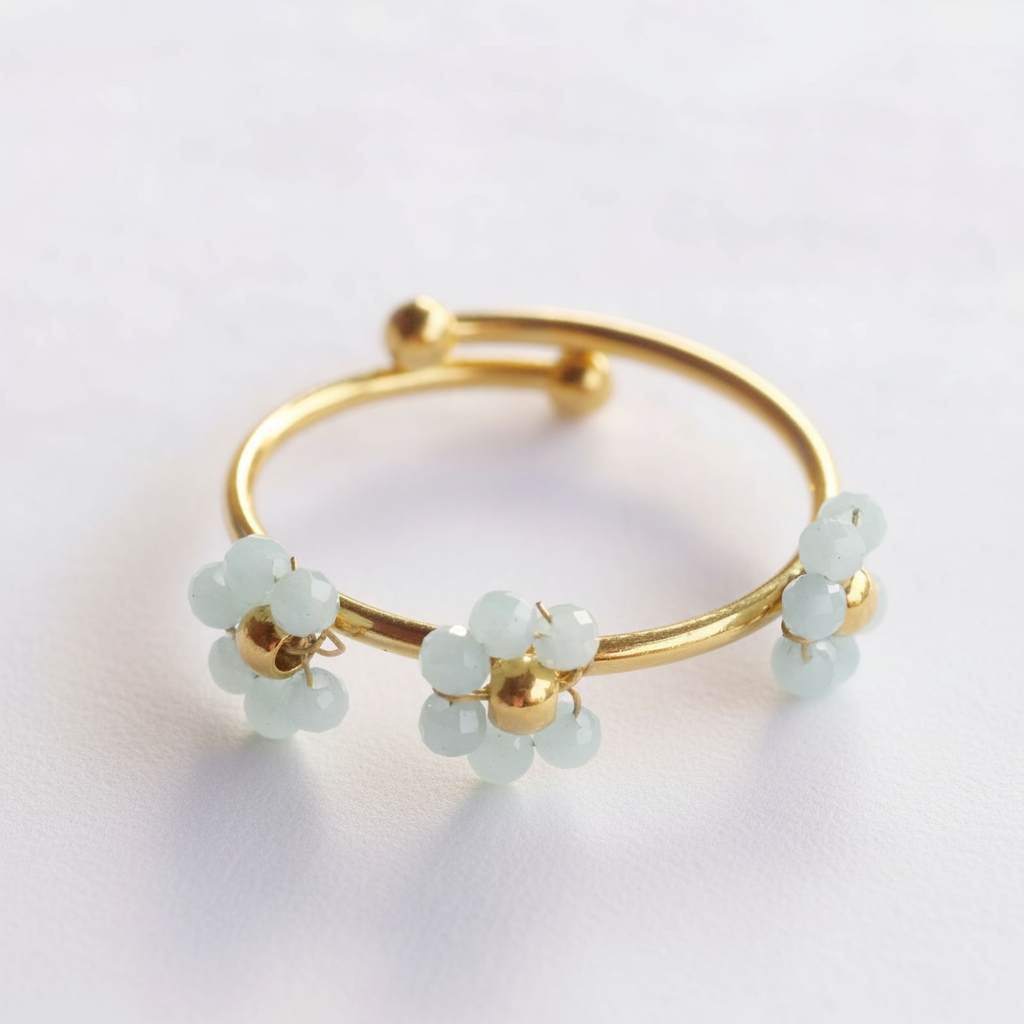 Perlenblumen Ring