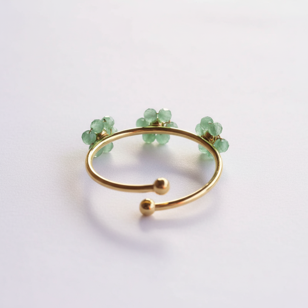 Perlenblumen Ring