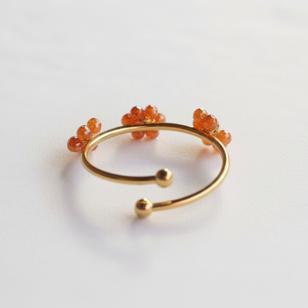Perlenblumen Ring
