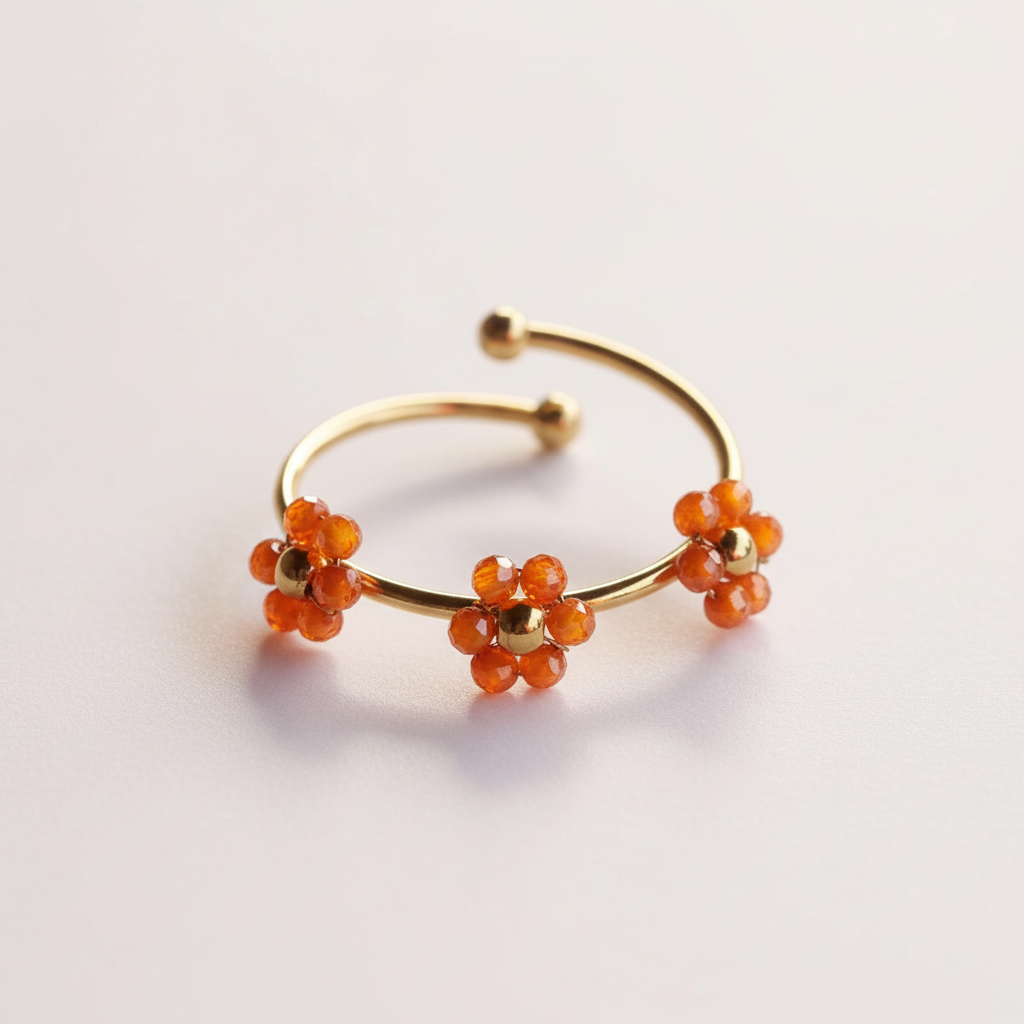 Perlenblumen Ring