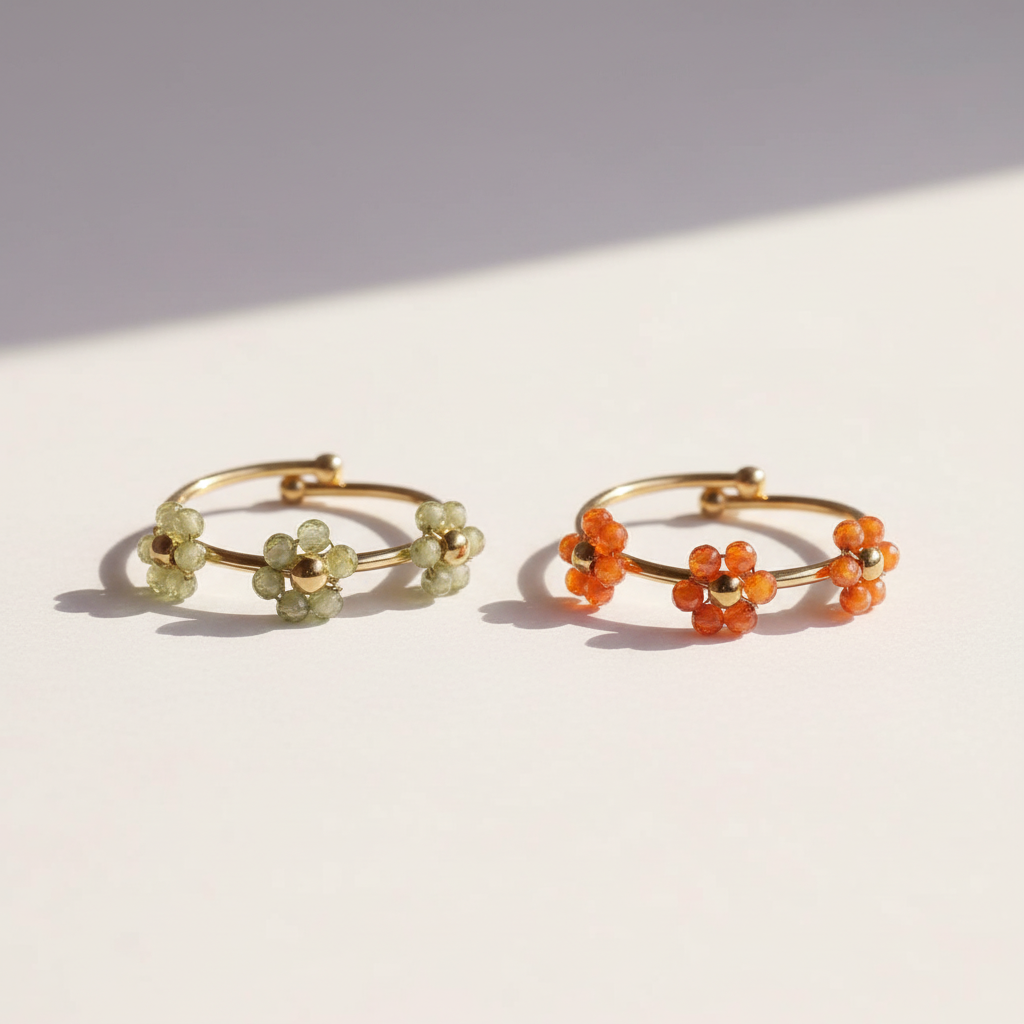 Perlenblumen Ring