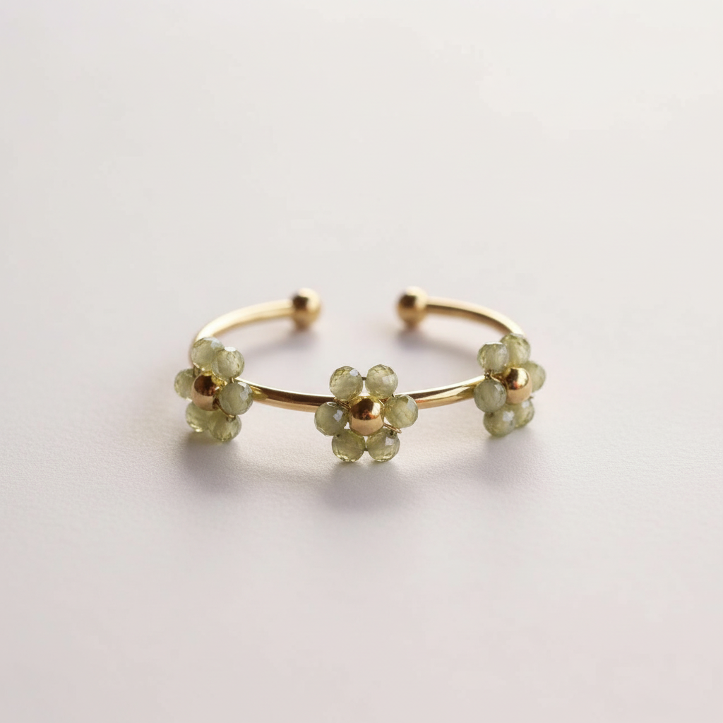 Perlenblumen Ring