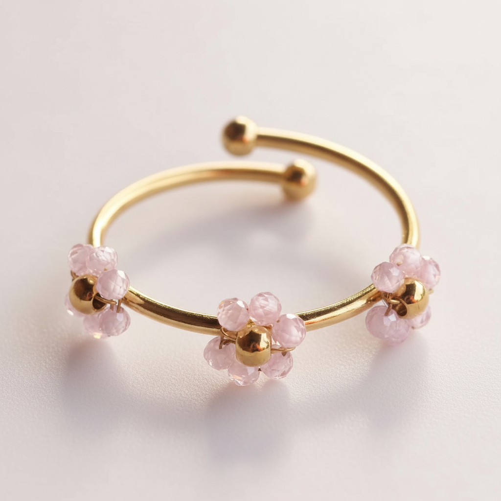 Perlenblumen Ring