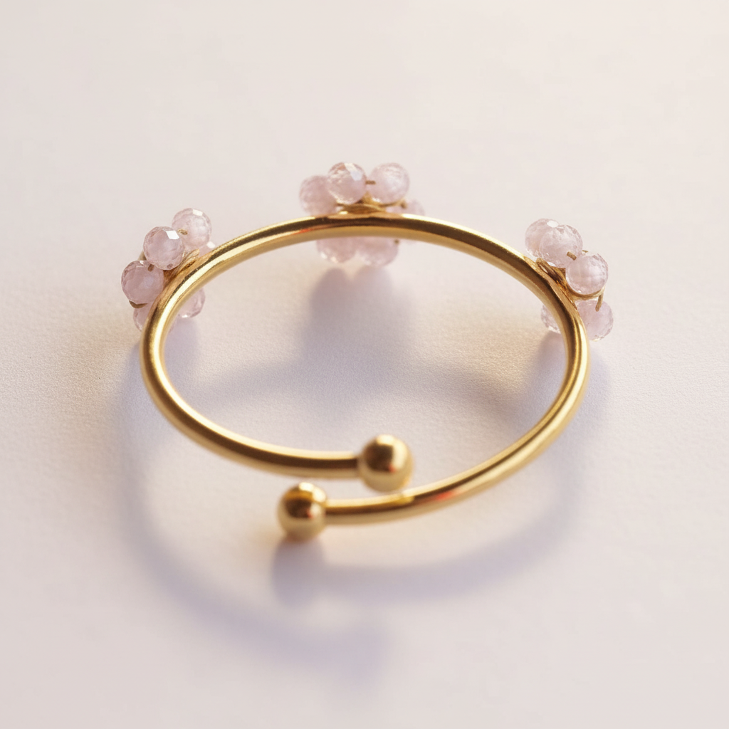 Perlenblumen Ring