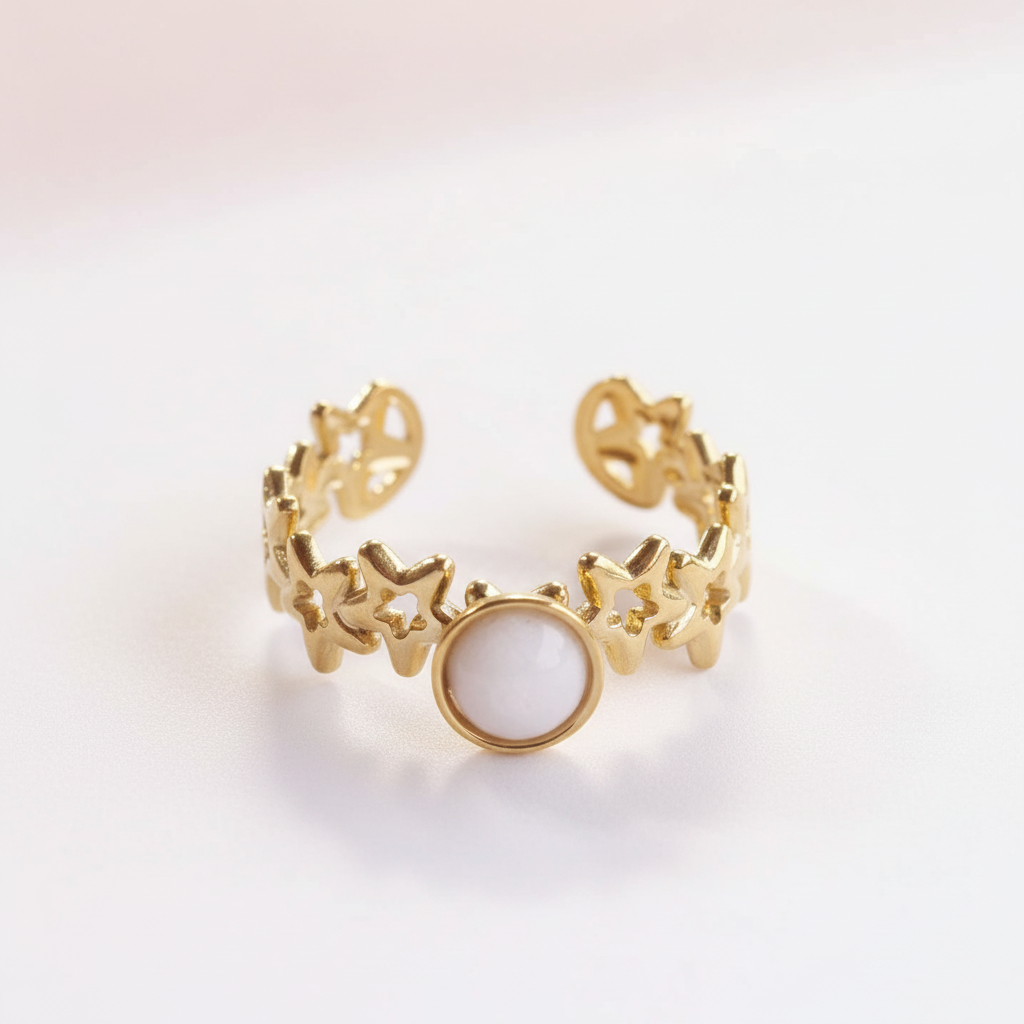 Sternen Ring mit Cabochon