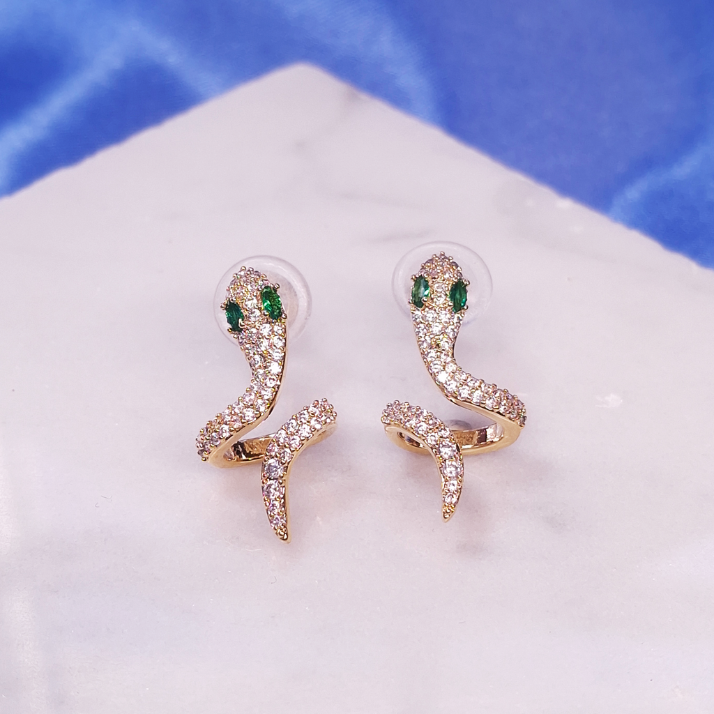 Schlange Strass Ohrringe