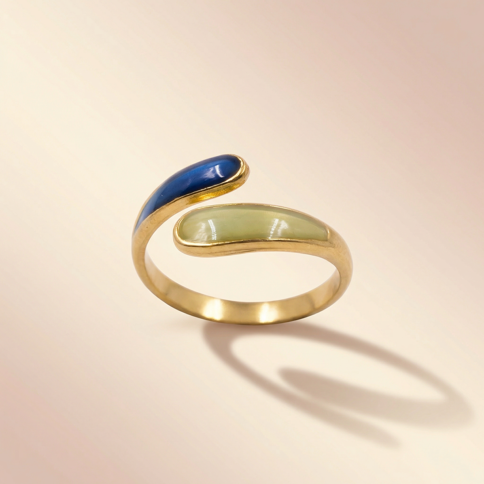 Blau Grüner Farbtropfen Ring