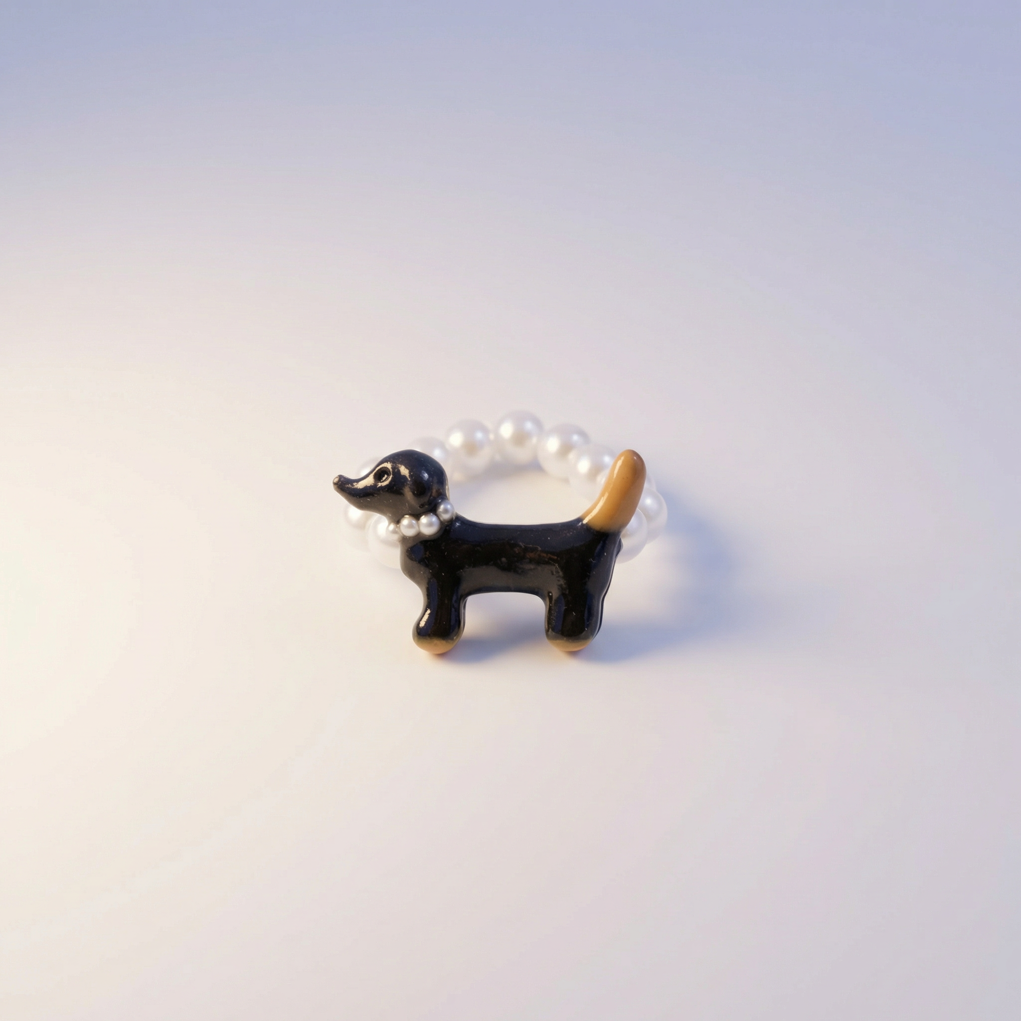 Dackel Perlen Ring