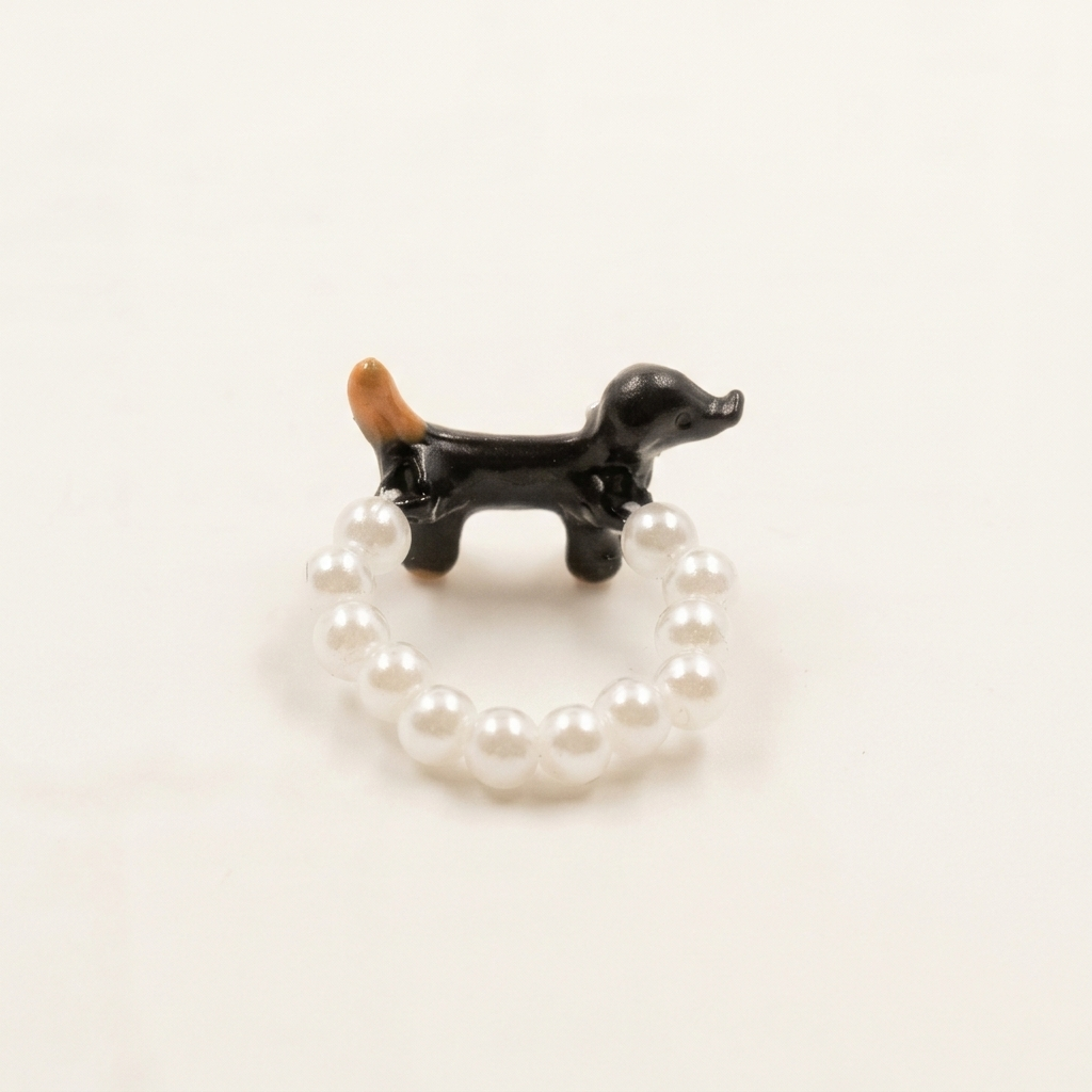 Dackel Perlen Ring