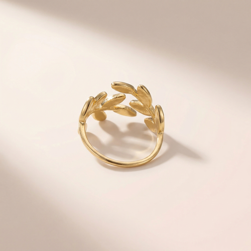 Abalone Blätterzweig Ring