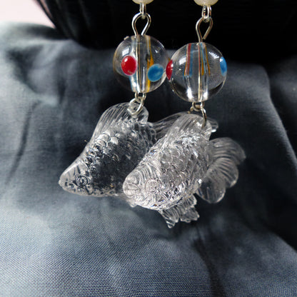 Transparente Fisch Ohrhänger 90er Jahre