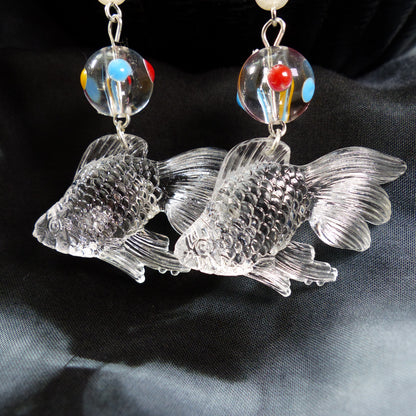 Transparente Fisch Ohrhänger 90er Jahre